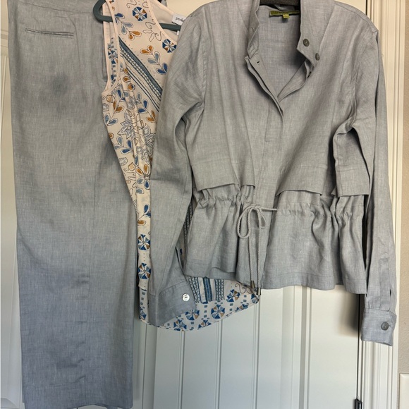 Sigrid Olsen linen jacket with matching wide leg pant.Includes blouse.Size large - Picture 15 of 16